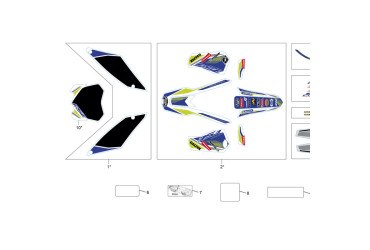 NUMBER PLATE CROSS COUNTRY STICKER  KIT END 2019