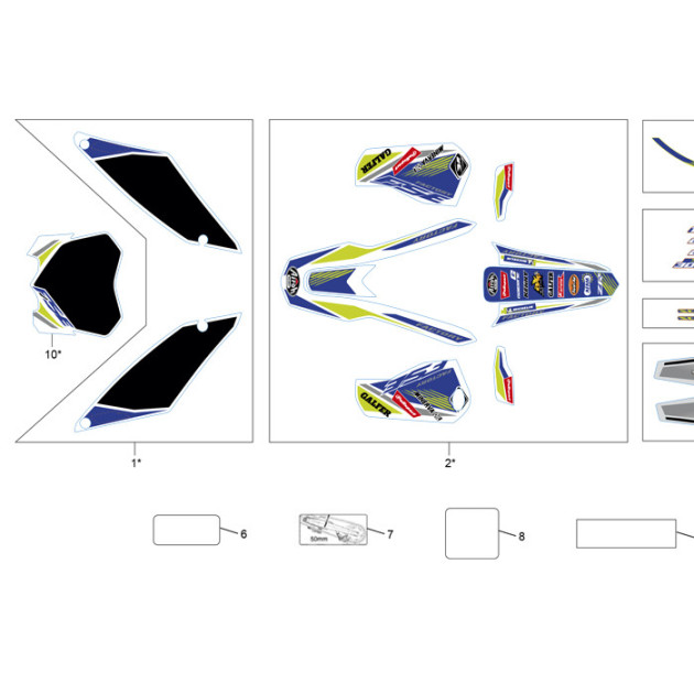 NUMBER PLATE CROSS COUNTRY STICKER  KIT END 2019
