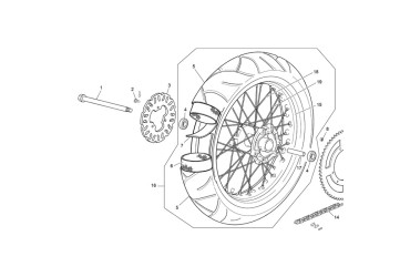 BLACK REAR WHEEL 50 END 19