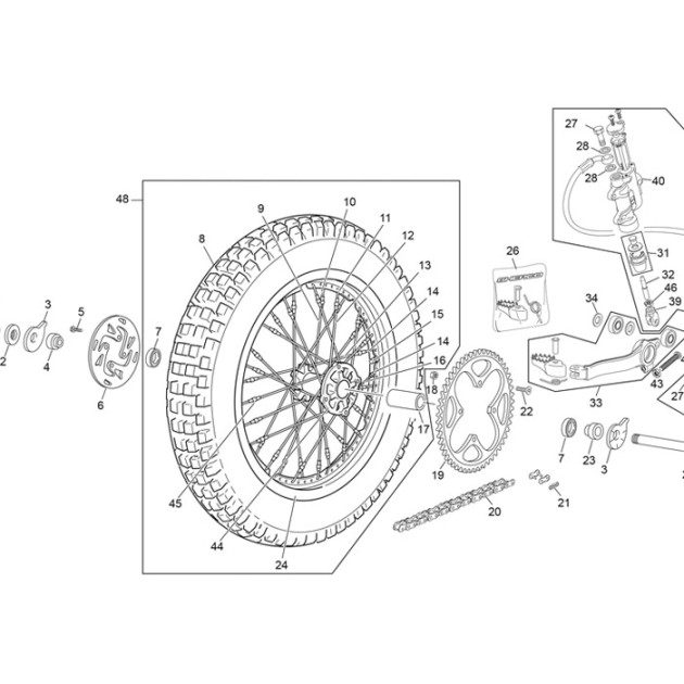 REAR RIM BLACK NERVE 32 R