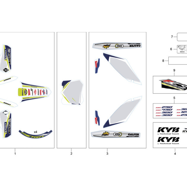 NUMBER PLATE CROSS COUNTRY STICKER  KIT END 2020