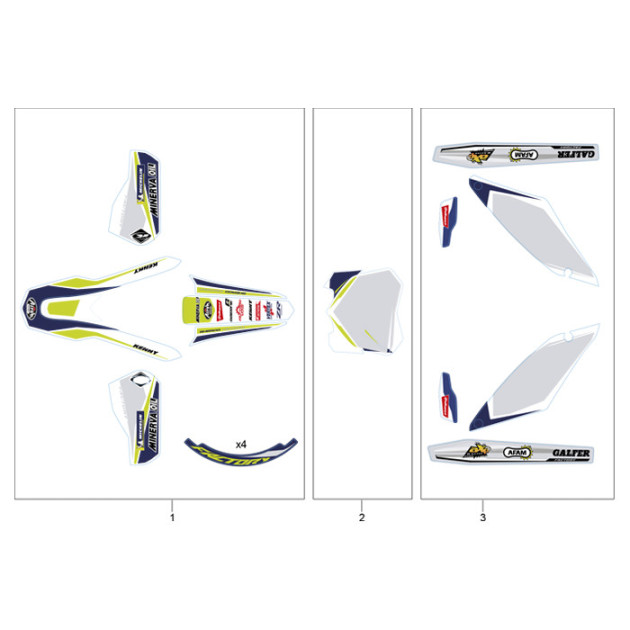 ARM FORK MUD GARD RIMS FACTORY STICKER  KIT END 2020