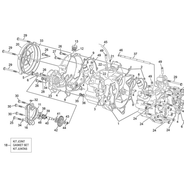 WATER PUMP AXLE 250 2T END EVO