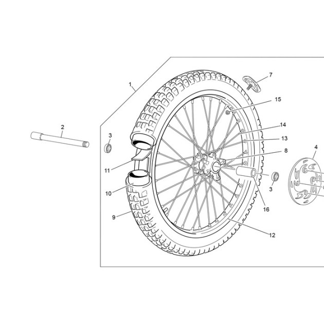 FRONT WHEEL TR. NATURAL+NATURAL HUB