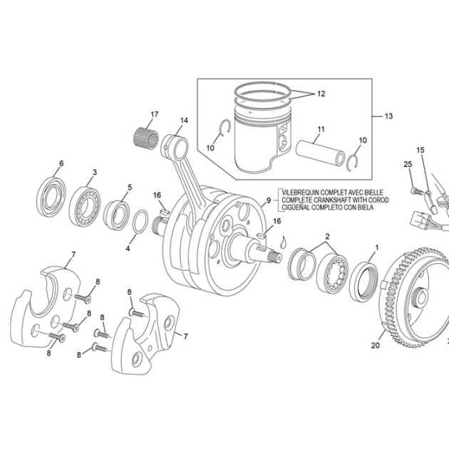 CRANK SHAFT PLASTIC WEIGHT 250/300 SE
