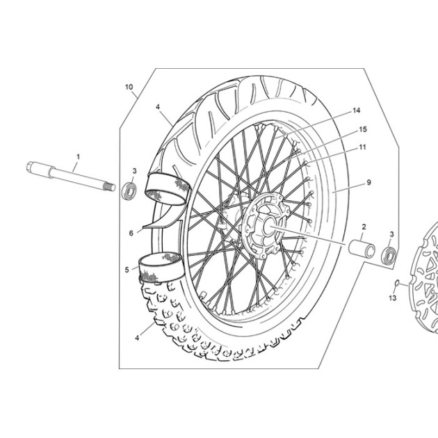 FRONT WHEEL 50 END USD TITANE