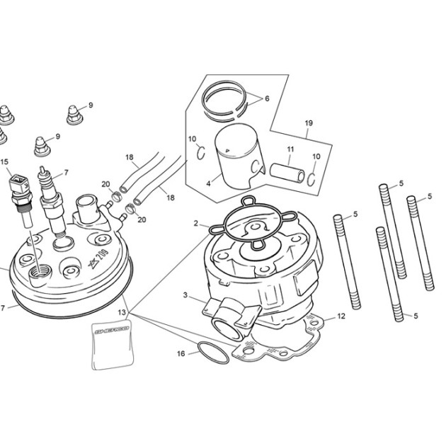 RUBBER TUBE CARBURATOR CYLINDER HEAD 50CC