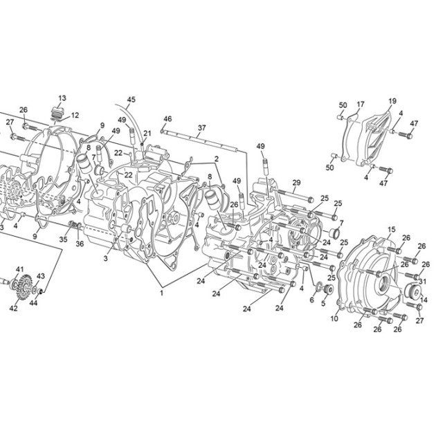 CRANCKASE SET 250/300 SE 2020 SPARE PARTS