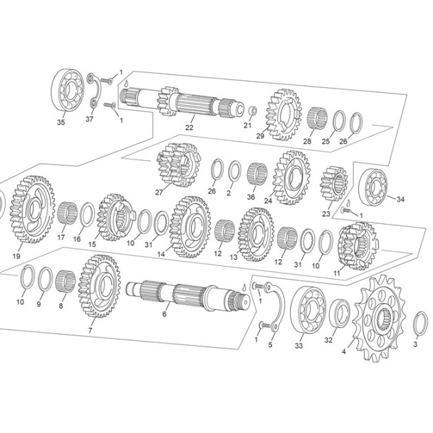 SECONDARY SHAFT  250/300 SEF 2021 -125 SE SEEGER