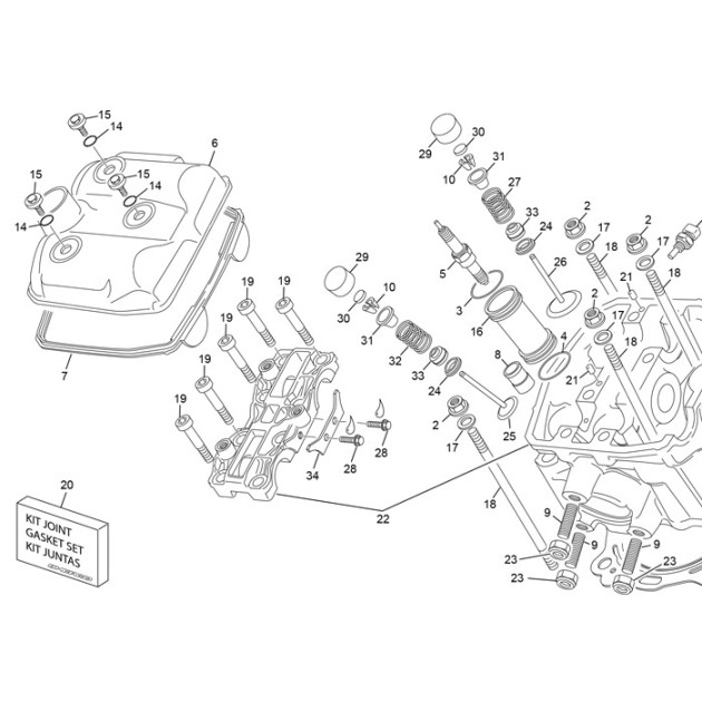 KIT GASKET  TOP ENGINE 500 SEF