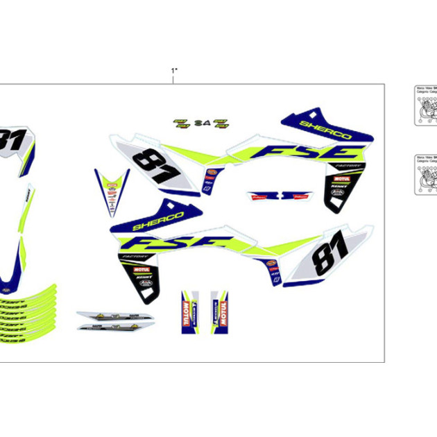 FACTORY STICKER KIT 50CC  FSE END CONVENTIONAL FORK 2020