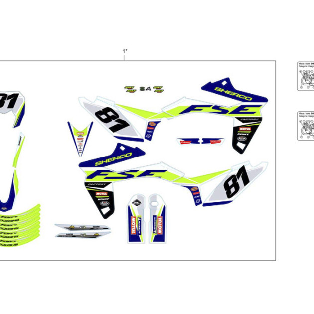 FACTORY STICKER KIT 50CC  FSE SM UPSIDE DOWN FORK 2020