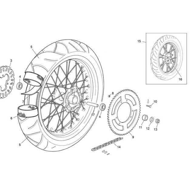 REAR SPROCKET 60 Z 5 HOLES50 EVO ALUMINIUM