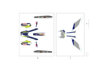 NUMBER PLATE SWIING ARM HAND GARD STICKER  KIT END 2021