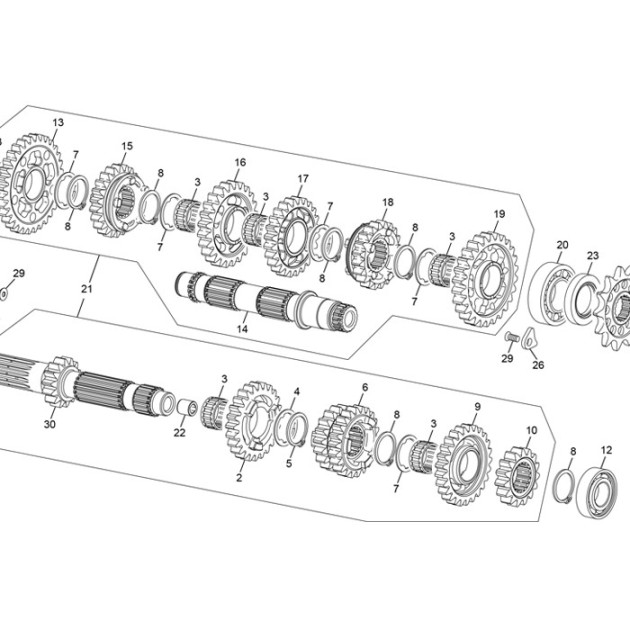 GEAR 5 Z 23 250/300 2T END LIGHT