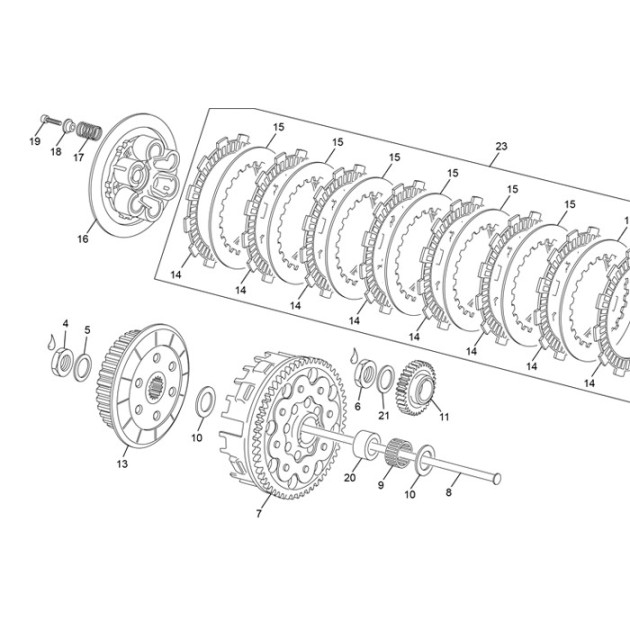 CLUTCH ASSEMBLY WITHOUT DISK  250/300 SE EVO 2
