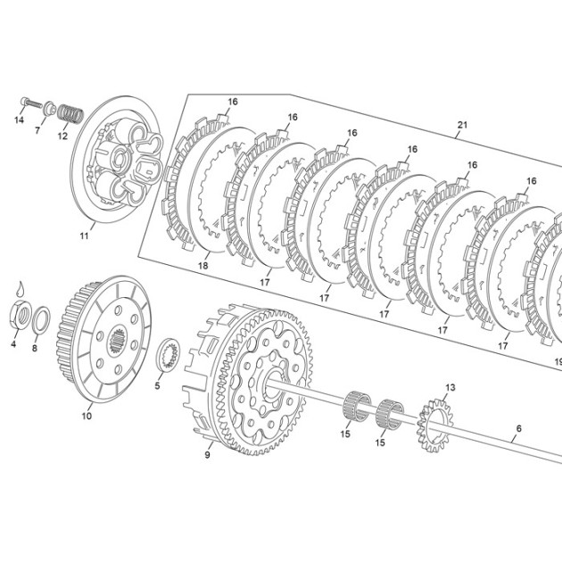 CLUTCH SET  PRIMARY DRIVE 450 SEF LIGHT