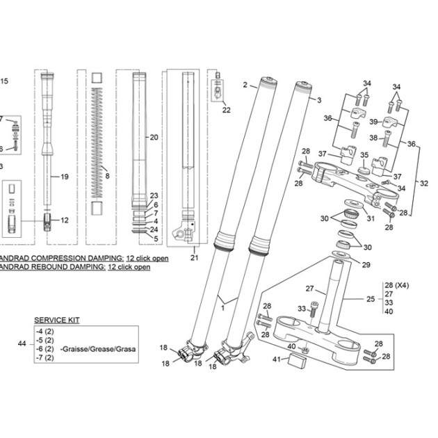 LOWER PLATE FORK SET  KYB DIRLOCK SE / SEF