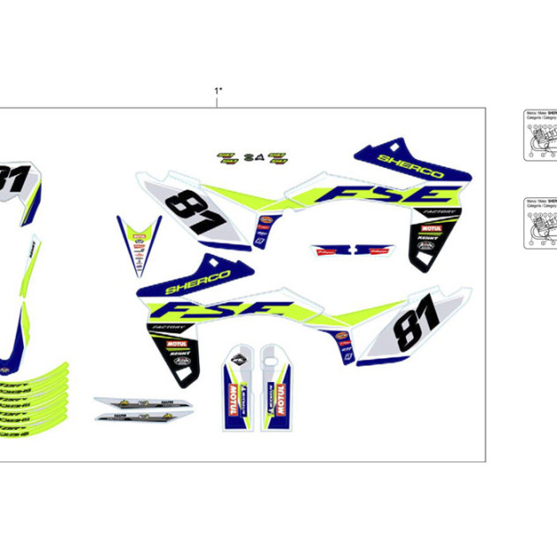 FACTORY STICKER KIT 50CC  FSE END UPSIDE DOWN FORK 2020 EVO