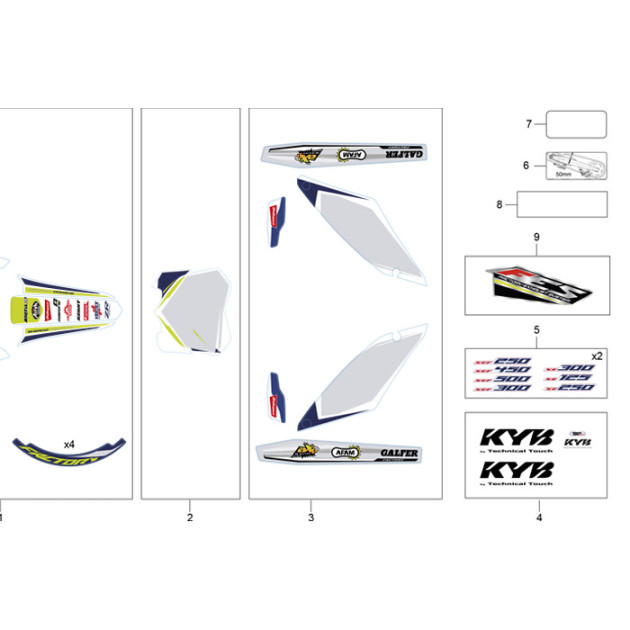 KAYABA FORK  STICKERS  KIT BLACK
