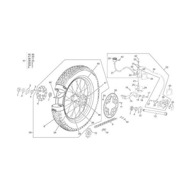 COMPLETE REAR WHEEL 125 07
