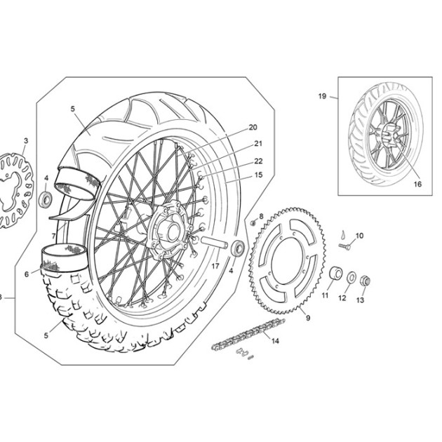 REAR HUB SPACER REAR 50SM