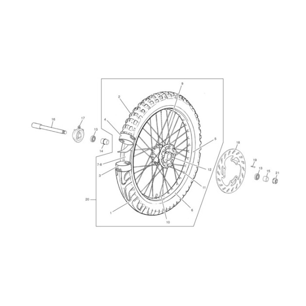 FRONT RIM 1.60 X 21 TRAIL BLUE