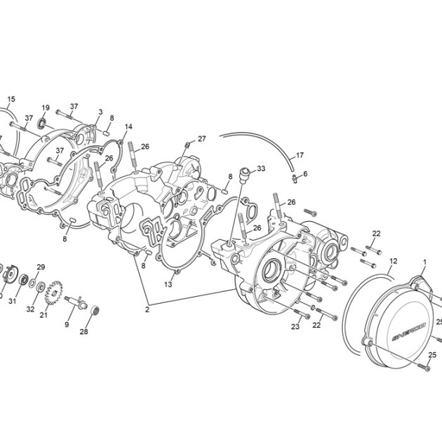 CENTRAL CRANCKASE GASKET  125/200CC