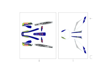 FRONT MUD GARD SWIING ARM HAND GARD STICKER  KIT END 2023