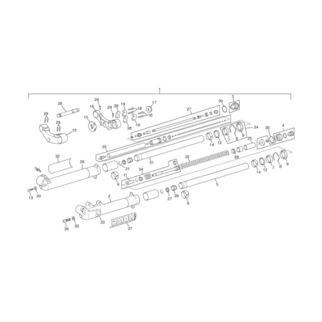 LEFTH SIDE FORK ASSEMBLY 2000 (SEE 3110)