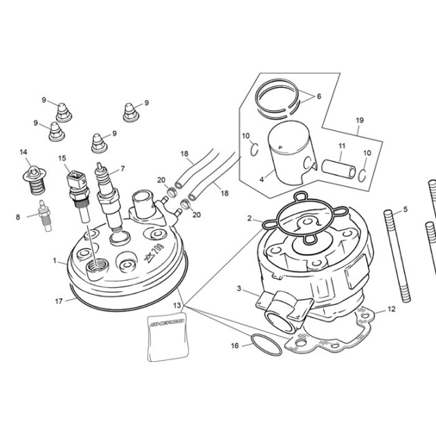 TOP END GASKETS SET ENGINE AM6 E1 E2