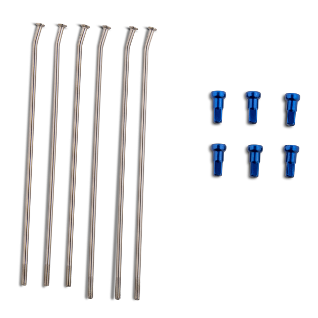 "KIT 6 REAR SPOKE + BLUE NUT WISE WORK 18"" WHEEL"