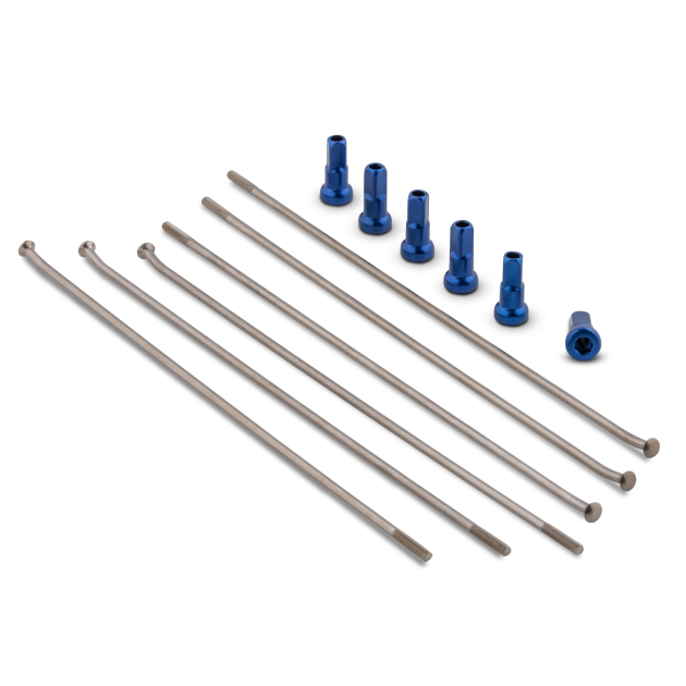 "KIT 6 FRONT SPOKE + BLUE NUT WISE WORK 21"" WHEEL"