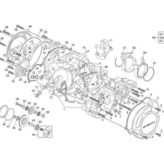 CRANCKASE SET 250/300 SC ST 23 SPARE PARTS