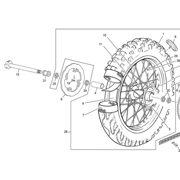 REAR WEEL AXEL END