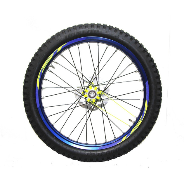 FRONT WHEEL TR. BLUE BRIGHT 19+YELLOW FLUOR HUB