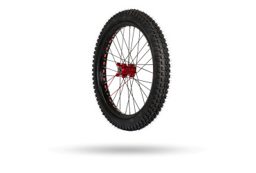 FRONT WHEEL TR. BLACK BRIGHT +RED HUB FF