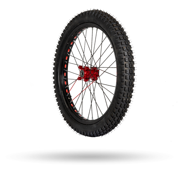 FRONT WHEEL TR. BLACK BRIGHT +RED HUB FF