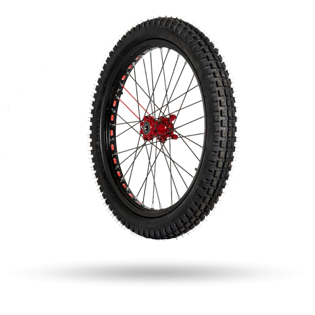 FRONT WHEEL TR. BLACK BRIGHT +RED HUB FF