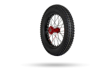 REAR WHEEL TR. BLACK BRIGHT +RED HUB FF
