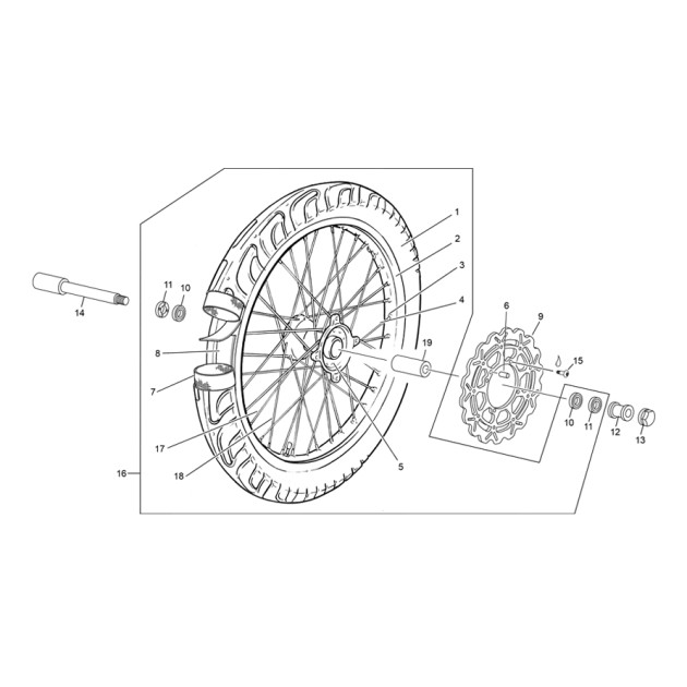 FRONT WEEL AXEL 450 /500 SM