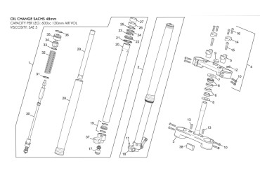 FRONT FORK RIGHT LEG SACHS END 450/510