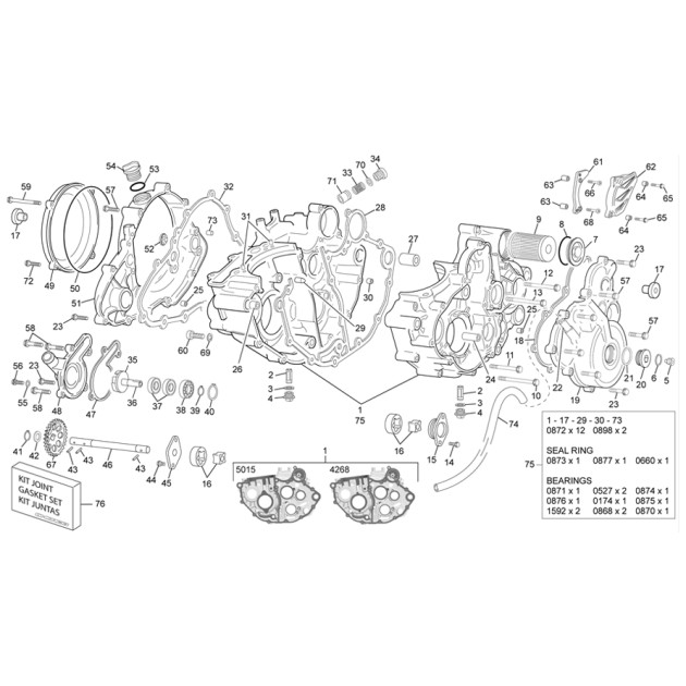 WATER PUMP AXLE ROTOR  250 END KIT