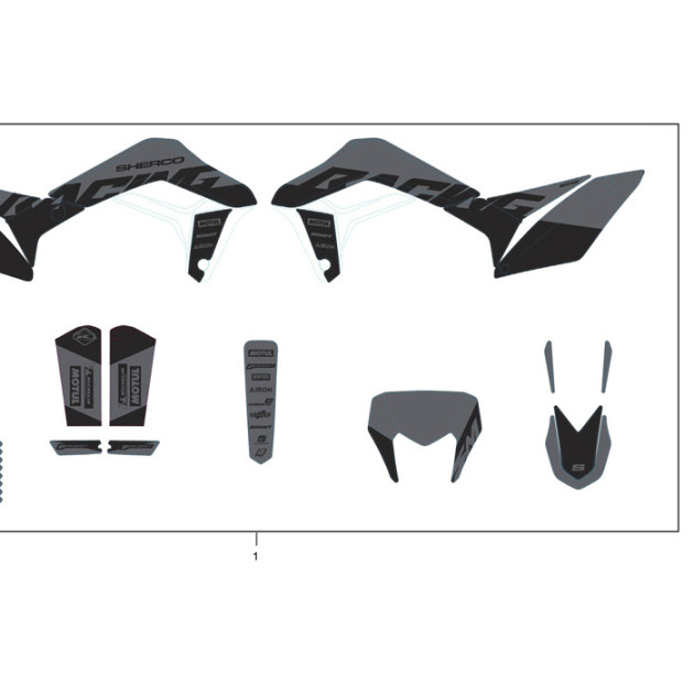 PRODUCTION STICKER SHERCO 125 4T SM GREY RS 2023