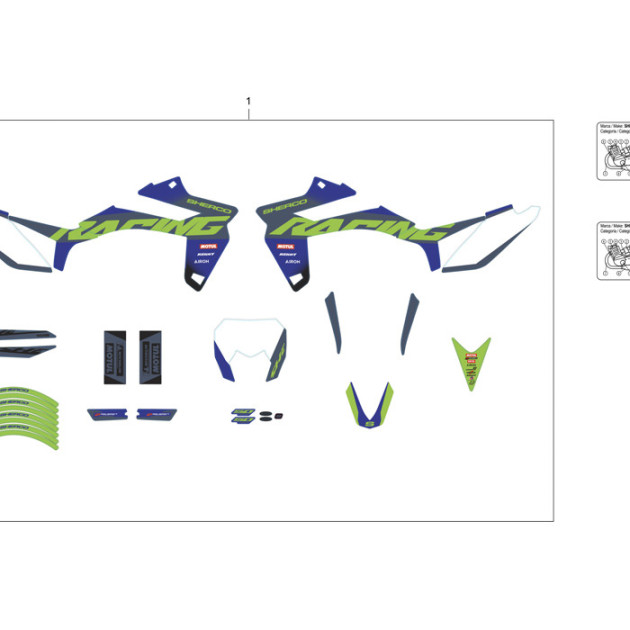 FACTORY STICKER KIT 50CC SM CONVENTIONAL FORK 2023