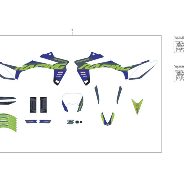 FACTORY STICKER KIT 50CC SM UPSIDE DOWN FORK 2023