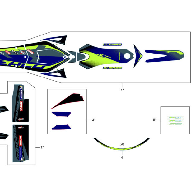 SET STICKERS RIMS(8) SHERCO 23 ST