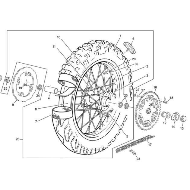 REAR WEEL SPACER LEFT END 450